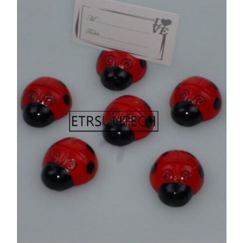 200pcs Resin Ladybug Place Card Holder Wedding Table Decoration Favors Event Party Gifts Supplies