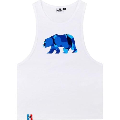 2021 Premium Quality California Bear Gym Tank Tops Mens Plus Size Cotton Undershirt Male Blue Camouflage Vest S M L XL 2XL 3XL