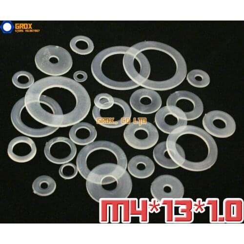 500 Pieces M4 x 13 x 1.0mm Soft Nylon Flat Washer Insulation Washer