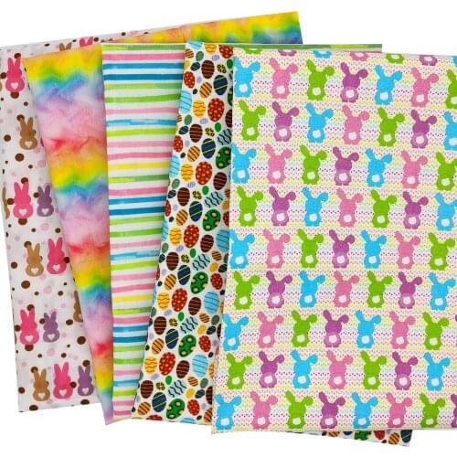 20x33cm 8pcs Rabbit Egg Polyester Cotton Material Fabric Patchwork Print Tissue Sewing Quilting Needlework DIY Handmade,8Yc15163