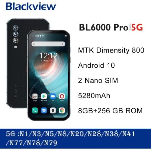 Blackview BL6000 Pro 5G Phone 8GB RAM 256GB ROM IP68 Waterproof 48MP Triple Camera 6.36 Inch FHD 5G Mobile Phone Global Version