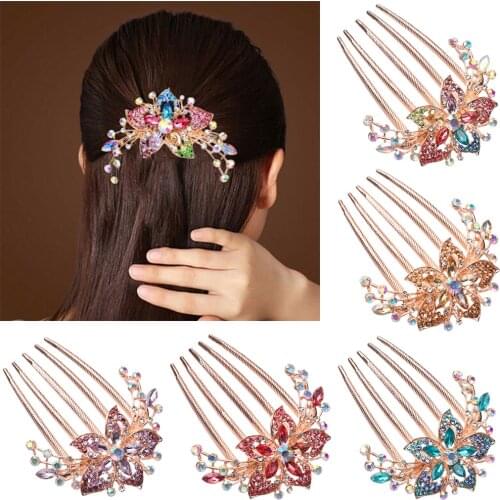Shiny Rhinestone Hair Comb Hairpin Luxury Hair Clip Bride Hair Jewelry Styling Tool Elegant Women Fashion Hair Accessories