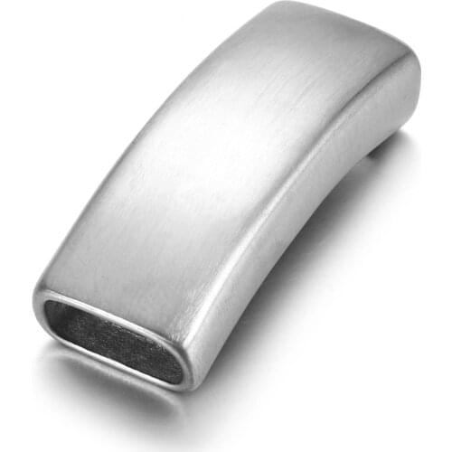 Stainless Steel Slider Beads Blank Brushed Rectangular 12x6mm Hole Bead Slide Charms Accessories for Jewelry Making