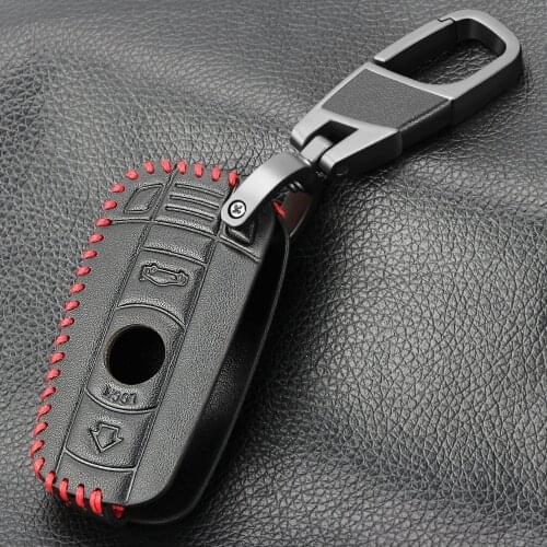 Keychain Leather Case For Bmw E90 E30 E60 E34 E36 E38 E39 E46 118 220 M235 320 328 428 435 528 X1 X3 Chaveiro Black Key Cover