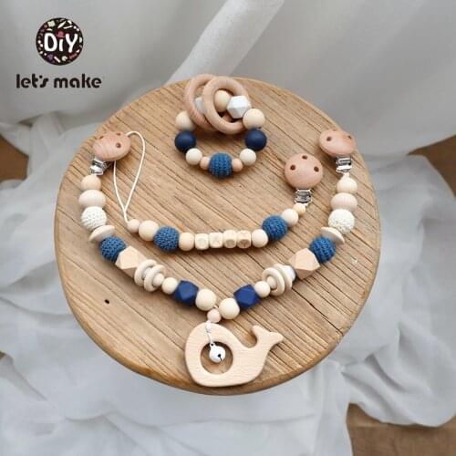 Baby Toys For Stroller Set Play Gym Boys and Girls Gift Rattle Pacifier Toy Set Beech Animals Whale Crochet Beads Making Toy