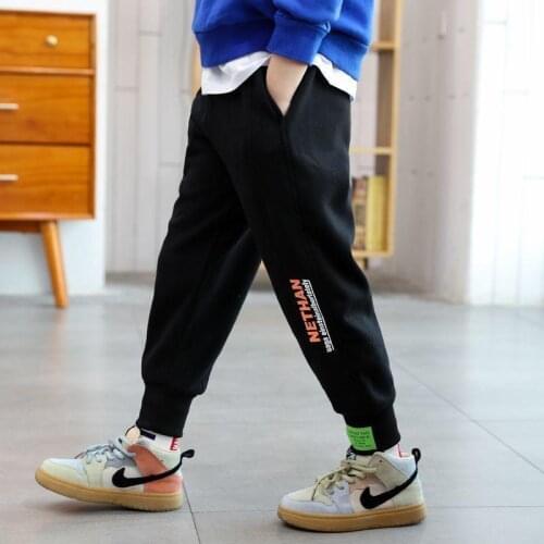 2021 Kids Pants Trend Clothing Boy Pants Letter Pattern Cargo Pants Elastic Waist Harem Pants Baby Teenage Trousers For Children