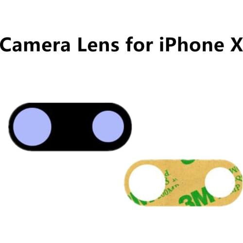 For Apple iPhone X Camera Lens New Glass Camera Lens with Tape Replacement for Apple iPhone X Sapphire Crystal Camera Lens