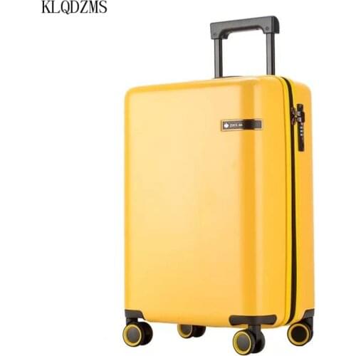 KLQDZMS 20’’24 Inch For Women Travel Suitcase On Wheels Pure PC Spinner Rolling Luggage Popular Colors Bag