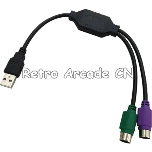 Arcade USB to PS/2 PS2 LED Trackball Mouse Converter Cable Adapter for Arcade MAME Games Machines Cabinets tracking ball