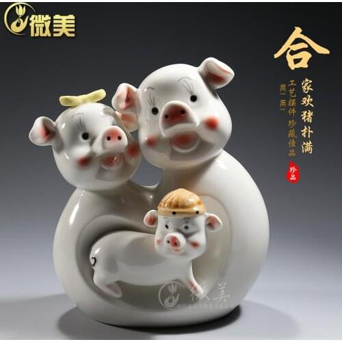 Ceramic pig piggy bank savings pot lovely large ceramic money can send boys and girls creative children gifts