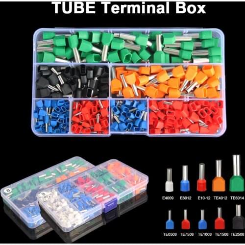 Dual Wire Tube Terminal Kit 2*0.5-6mm2 Twin Wiring Ferrules Crimp Terminals Tubular Cable Connector Crimping Bootlace Suit Set
