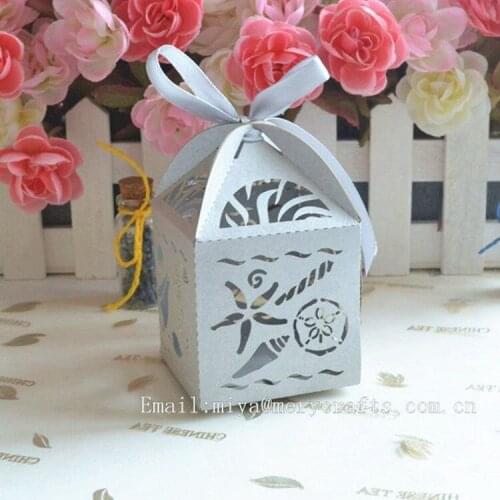 Laser cut gift box custom baby shower gift beach Wedding favors chocolate packaing box