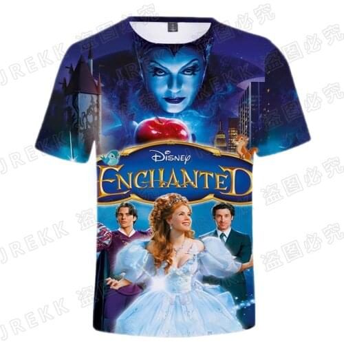 Summer Disney Movie Enchanted 3D T shirt Short Sleeve Boy Girl Kids Fashion Streetwear Men Women Children Printed Cool Tops Tee