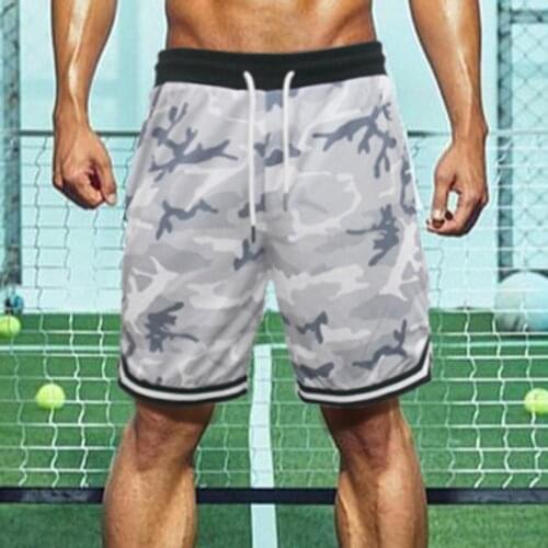 Summer Fitness Shorts Men Camouflage Design Waist Drawstring Polyester Quick Dry Sports Men Short Trousers Plus size 2021