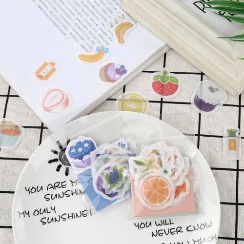 Cartoon Fruit Kawaii Sticker Cute Banana Strawberry Waterproof Planner Sticker for Glass Water Cup Refrigerator Stationery