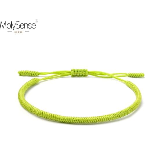 Molysense Green Tibetan Buddhist Love Lucky Charm Tibetan Bracelets & Bangles For Women Men Handmade Knots Rope Budda Bracelet