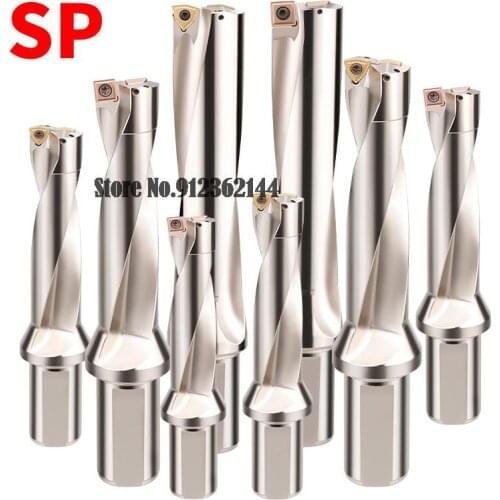 SP Series Drill Bites Insert Drill Metal Drill Bits 13mm-50mm Depth 2D 3D 4D 5D Indexable U Drill Machinery Lathes CNC Water