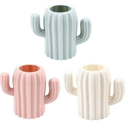 Cactus Desktop Organizer Pencil Pen Holder Container Brush Pot Stationery Office T3LB