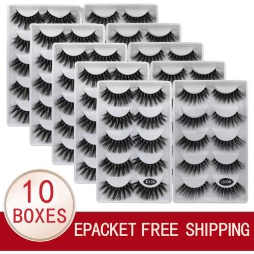 New 50 Pairs Wholesale Factory Price Mink False Eyelashes Hand Made False Eyelash Natural Long 3d Mink Lashes Makeup Faux Cils