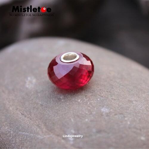 Mistletoe 925 Sterling Silver Faceted Fine Natural Red Garnet Stone Bead Jewelry