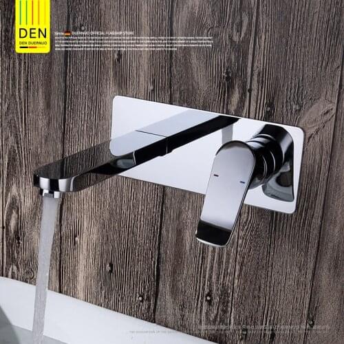 Finish Solid Brass Spout Vanity Sink Mixer Tap, Bathroom Tap Basin Faucet Wall Mount