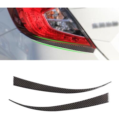 For Honda Civic 10th Gen 2016 2017 2018 2019 Car Carbon Fiber Front Headlamp Headlights Eyebrows Eyelids Bumper Cover Trim