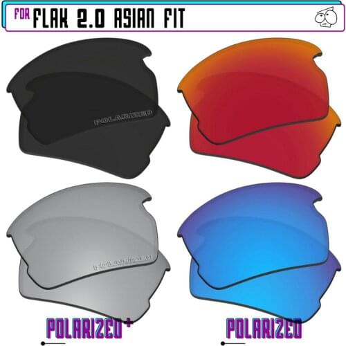 EZReplace Polarized Replacement Lenses for - Oakley Flak 2.0 Asian Fit (AF) Sunglasses - BkSrP Plus-RedBlueP