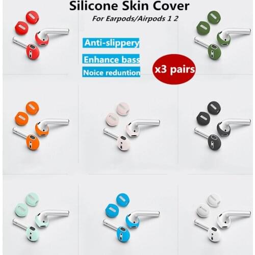3pairs/2pairs/1pair silicone skin cover For Iphone 11 pro xs xR earphone for Earpods Airpods 1 2 JBL xiaomi accessories