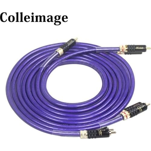 Colleimage Hifi Silver Stereo Pair RCA Cable High-performance Audio 2rca to 2rca Interconnect Cable WBT-0144 RCA Audio Cable