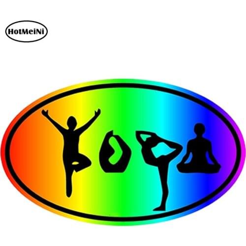 HotMeiNi 10cm x 6cm Car Styling Waterproof Yoga Poses Euro Decal Meditation Zen Om Peace Funny Car Sticker Car Accessories