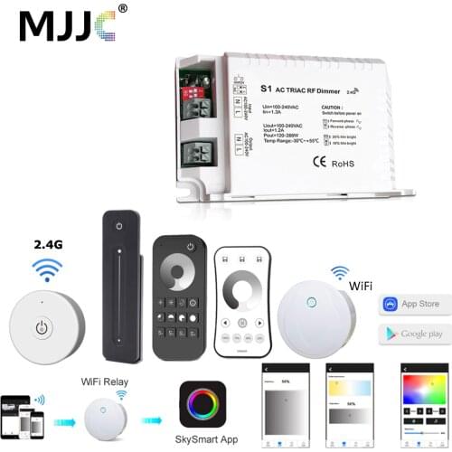 AC Triac Dimmer 220V 230V 110V LED Light Bulb Lamp Dimming Push Switch Smart Wifi 2.4G Wireless RF Touch LED Dimmer EU S1