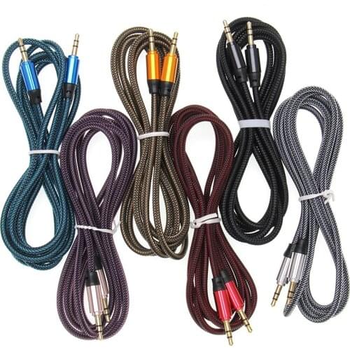 Universial 3.5mm Audio Cable 1.8M Nylon Car AUX Cabel 3.5 mm Jack Phone Extension Cable for iPad Smartphone Headset 300pcs