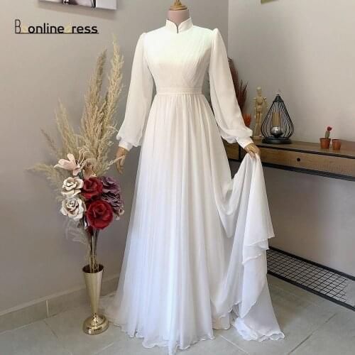 Bbonlinedress Simple Ivory Moroccan Party Dress Caftan Elegant Long Evening Dress Full Sleeve Arabic Muslim Formal Dress Vestido