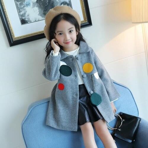 Winter Wool Blends for Girls Fashion Thick Outwear Girl Snowsuit Teenage Jackets Girls Blends Coats Children Clothes 3 5 7 9 12Y