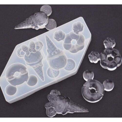 1PCS transparent silicone mold ice cream donut mold DIY gypsum aromatherapy crystal epoxy silicone mold