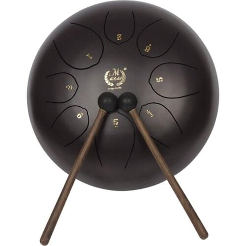 10 Inch Steel Tongue Drum Percussion Instrument Hand Pan Drum with Drum Mallets Carry Bags Note Sticks