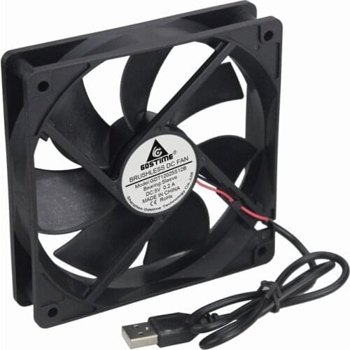 100PCS Gdstime Mute Silent DC 5V 120x120x25mm 1500RPM USB Computer Case Cooling Cooler Fan 120mm x 25mm Wholesale