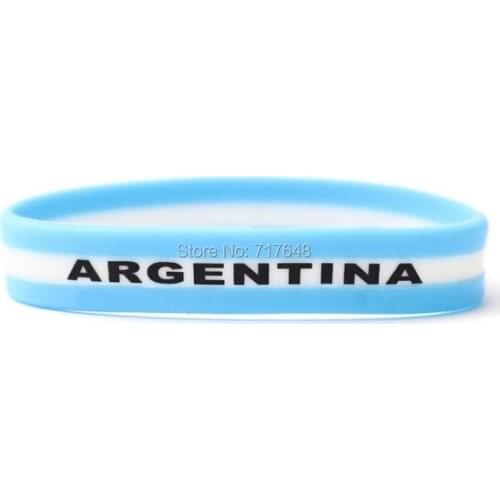 1000pcs Layer striped Argentina wristband silicone bracelets free shipping by FEDEX
