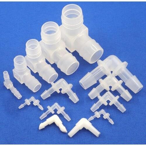 5pcs 1.6mm-11.1mm PP Plastic Equal Elbow Connectors Pipe Joint Aquarium Fish Tank Aerator Fittings Air Pump Pagoda Hose Joints