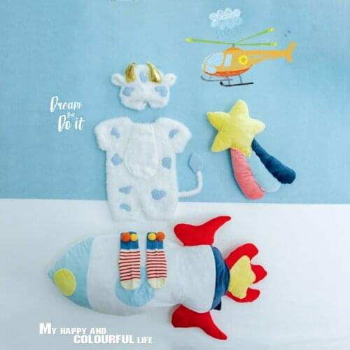 3/5 Pcs Baby Cotton Hat Romper Socks Set Outfits Infants Photo Shooting Clothing Newborn Photography Props