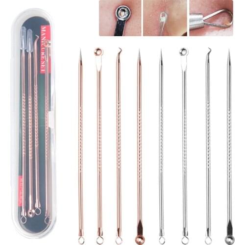 4PCS Blackhead Remover Tool Black Spots Acne Remove Pimple Blemish Extractor Needles Pore Cleanser Vacum Comedone Skin Care Tool