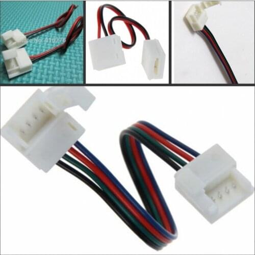 5Pcs 10mm 2 4 Pin Waterproof led Connector Solderless 15cm wire Cable jack Free Shipping