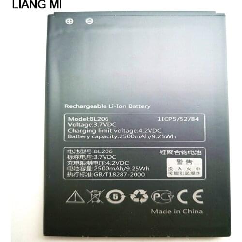 2500Mah BL 206 BL206 Original Li-ion cell phone Battery for Lenovo A600E A630 A630E Smart Mobile Phone with holder