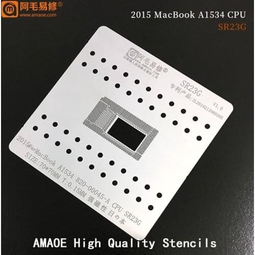 Amaoe For MacBook 2015 A1534 SR23G CPU 820-00045-A BGA Stencil Reballing IC Solder Tin Plant Net Heat Template 0.15mm Thickness