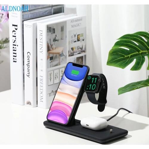 15W Fast Wireless Charger 4 in 1 Qi Charging Dock Station For iPhone 12 11 Pro XS MAX XR X 8 Apple Watch SE 6 5 4 3 AirPods Pro