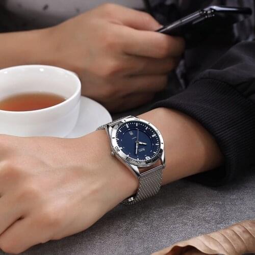 Oulm Mesh Steel Business Watch for Man Auto Date Quartz Clock Male Waterproof Casual Wristwatch Men Watches relogio masculino