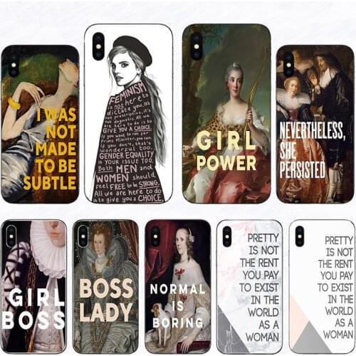 Black Phone Cases Boss Lady Girl power Customized Covers For iPhone 8 XR 5 5S 6 6S Plus X XS Max 7 11 Pro Back Soft Coque Fundas