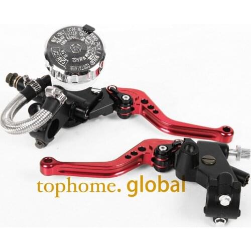 CNC Front Brake Master Cylinder&Clutch Brake Levers 7/8" with Adjustable Fluid Reservoir Red For Honda CBR300R 2014