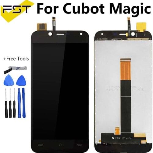 Black 5.0''For Cubot Magic LCD Display+Touch Sccreen Digitizer Assembly Phone Accessories Tools+Adhesive