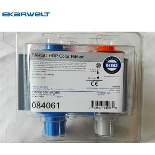 Fargo 84061 084061 YMCFK Full Color Ribbon with Resin with fluorescing panel 500 prints per roll FOR HDP5000